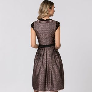 Elegant Black Lace Midi <b>Dress</b> With Ribbon Belt A-Line Sleeveless Party <b>Dress</b> - Product Image 3