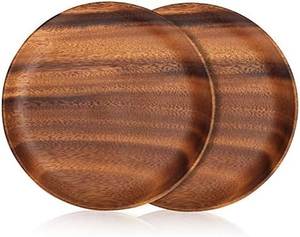 Plato de Madera Hecho a Mano, Plato de Madera Natural para Servir en la Mesa, para Comida, Bocadillos, Frutas, Desayuno, Restaurante, Hotel y Hogar - Product Image 6