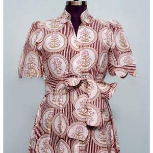 Nouvelle Arrivée Robe Indienne Mi-Longue Décontractée pour Femme, Idéale pour les Fêtes et le Quotidien, Confortable, 100% Coton, Style Kangourou Doux et Naturel - Product Image 4