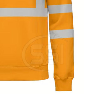 Sweat-shirt de sécurité léger et robuste, classe 2 ANSI, avec LED clignotante, imperméable, haute visibilité, vêtements de travail, mélange de coton doux, logo - Product Image 4