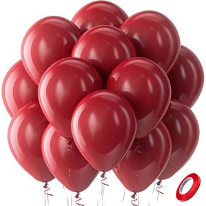 Ballons de fête en latex bordeaux, lot de 100, 12 pouces, hélium, rouge rubis foncé, rouge vin rétro, pour Thanksgiving - Product Image 1