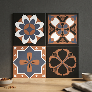 Carreaux de sol en céramique de style marocain 400x400mm pour salle de bain, restaurant, cuisine, bar, carreaux de marbre carrés à motifs antiques - Product Image 5
