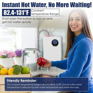 Calentador de Agua Eléctrico Instantáneo sin Tanque de 3000W con Mini Pantalla Digital para Cocina, RV, Fregadero y Baño - Product Image 6