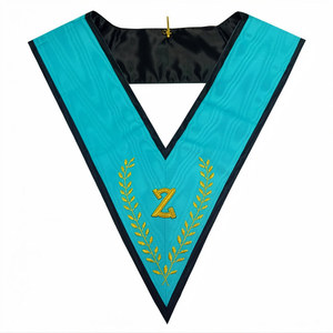 AASR 4th Degree <b>collar</b> black trim Scottish Rite symbolism Hand embroidered Z emblem ritual apparel ceremonial rank distinction - Product Image 2