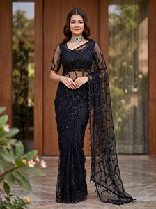 Premium Sequin Embroidered Organza Summer Reversible Wrinkle-Free Dupatta for Women Designer Ethnic Wedding Party Wear Fancy <b>Net</b> - Product Image 1