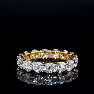Bague de fiançailles et de mariage en or jaune 14 carats certifiée IGI, diamants de laboratoire taille brillant, bijoux de luxe durables pour femmes - Product Image 1
