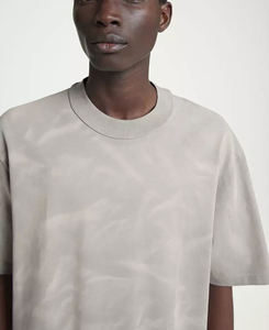 Camiseta de Algodón Gris Sólido Extra Grande para Hombre, Manga Corta, Cuello Redondo, Estilo Casual, Tejido de Punto Jersey, Corte Regular - Product Image 3