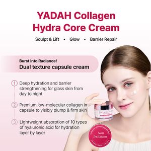 Crème Visage YADAH Collagen Hydra Core – Collagène Basse Molécule, Acide Hyaluronique, Squalane – Hydratante, Raffermissante, Affinant les Pores – Jour - Product Image 2