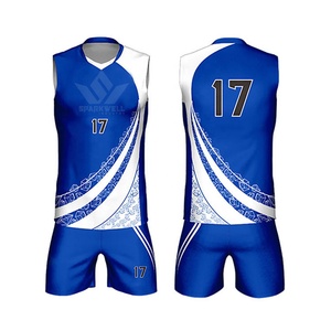 ชุดวอลเลย์บอลชายสีน้ำเงินกรมท่าแบบสั่งทำพิเศษ เสื้อแขนกุด ระบายเหงื่อได้ดี พิมพ์ลายแบบซับลิเมชั่น กางเกงขาสั้นเอวยางยืด โพลีเอสเตอร์ 100% - Product Image 5