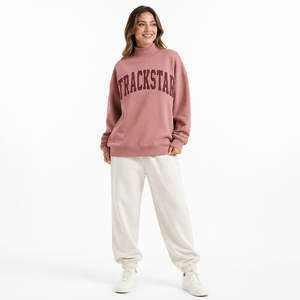 Sudadera de Cuello Alto Color Chocolate para Mujer, Bordado Personalizado, Estilo Holgado, para Invierno, TSI-MN-018 - Product Image 2
