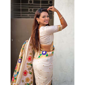 For Paithani Silk Zari Woven Saree with Big Border <b>Indian</b> & <b>Pakistani</b> <b>Clothing</b> Elite Weaves 650g - Product Image 2