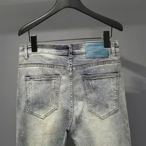 Jeans de Moda para Hombre, Estilo Club Nocturno, Color Negro y Blanco, Jeans Estampados de Diseñador Personalizado, Pantalones Punk para Hombre, Jeans Ajustados de Hip Hop - Product Image 4