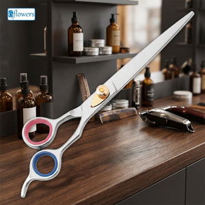 Tijeras de Peluquería Canina (Borde Convexo/Biselado) Cuchilla Afilada de Alta Calidad para Diestros, Mango Largo, Uso Profesional - Product Image 3