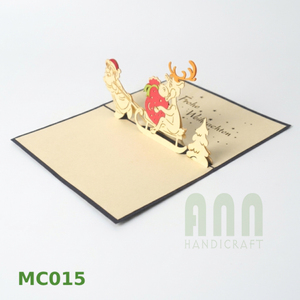 ANN Handicraft UV Printed 3D Santa Pop Greeting Cards Funny Paper Souvenirs for Christmas Day and Thank You - Product Image 1