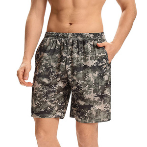 Shorts de sport décontractés pour hommes, camouflage, séchage rapide, taille élastique, poches, logo personnalisé, haute qualité - Product Image 1