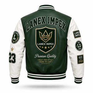 High Quality Custom Varsity <b>Jacket</b> for School Team and Streetwear with Chenille <b>Letter</b> Patch PU Leather Sleeves Custom Logo OEM - Product Image 3