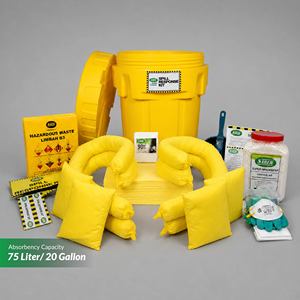 Kit de Réponse aux Déversements – Fût Absorbant Chimique 75L avec Tampons, Chaussettes et Granulés pour Contention de Matières Dangereuses Industrielles et Urgences - Product Image 2