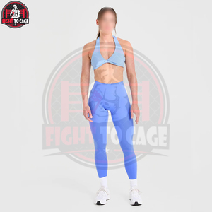 OEM ODM Essential Light Blue Color Good Seller Factory Rate Make Your Own New Arrival Women Wear Simple Halter Neck Sports <b>Bra</b> - Product Image 2