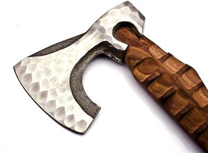 Hacha Vikinga Hecha a Mano 2026, Cabeza de Hacha de Acero al Carbono de Grado Industrial, Funda de Cuero Personalizada, Mango de Madera, para Camping - Product Image 5
