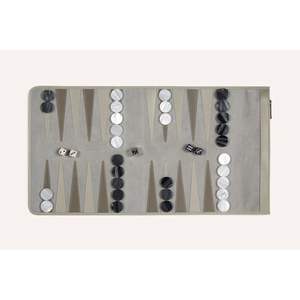 Juego de Backgammon de Viaje de Cuero Genuino Hecho a Mano, Tablero Portátil Enrollable, Tapete de Juego de Microfibra de Diseño - Product Image 1