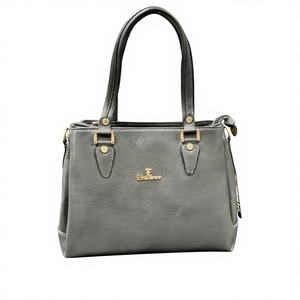 Bolsos de Mano Casuales de Cuero Genuino de Lujo, Impermeables, para Damas, Bolsos de Compras a la Moda Personalizados OEM, Color Gris, Bolso de Mano Grande - Product Image 1