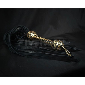 Flogger en cuir de style classique, coutures robustes, bandes flexibles, poignée simple, facile à utiliser - Product Image 3