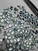 Pierres précieuses naturelles en aquamarine facettées ovales et en forme de poire pour la fabrication de bijoux, marque B U GEMS, tailles calibrées (4x6-5x7 MM)