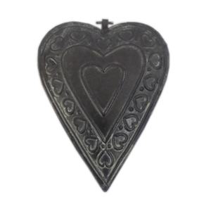 Gros Rouillé Noir Fer Suspendu Coeur Décoration De Noël Coeur Ornement À La Main Personnalisé en vrac - Product Image 1