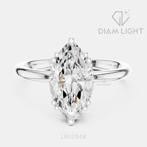 Bague de fiançailles en or blanc 14 carats avec diamant de laboratoire taille marquise 1,86 carat, certifié IGI, couleur F+, clarté VS+, cadeau de promesse de mariage - Product Image 1