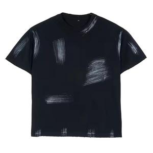 เสื้อยืดผู้ชายสไตล์วินเทจทรงโอเวอร์ไซส์ ผ้าคอตตอน 100% ล้างสีแบบแอซิดวอช สั่งทำโลโก้ได้ ขายส่ง - Product Image 3