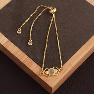 Bracelet ajustable en pierre de lune arc-en-ciel fait à la main, plaqué or, laiton, tendance, cadeau de mariage et d'anniversaire, bracelets en gros - Product Image 2