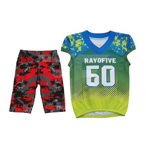 Maillots de football américain cousus, tissu mesh robuste, unisexe adulte, manches courtes, kit d'équipe personnalisé, maillot de football respirant - Product Image 2