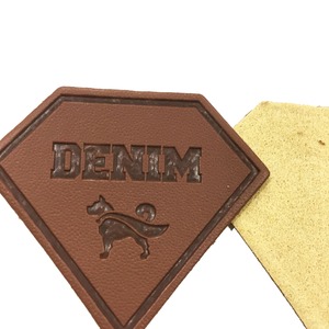 Custom Embossed Square Leather <b>Patch</b> Stitched Perimeter Genuine Leather Label Soft Suede Backing Garment Badges for Jeans <b>Jacket</b> - Product Image 3