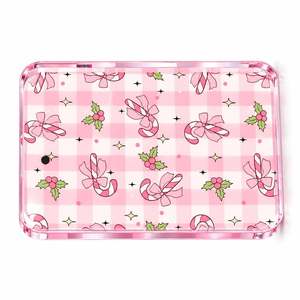 Soporte para Extensiones de Pestañas Navideño Especial, Acrílico Sostenible, Impresión de Logotipo Personalizado, Diseño a Cuadros Rosa - Product Image 5
