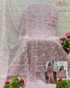 ชุดผ้าชอลวาร์ Kameez สำหรับผู้ใหญ่ที่สง่างามพร้อมแผ่นปะลายซานตาและผ้าโปร่งบางสำหรับงานปาร์ตี้ที่มีเครื่องแต่งกายที่เข้ากัน - Product Image 5