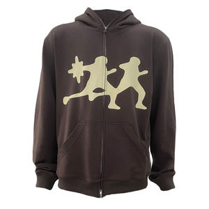 Sudadera con capucha y cremallera completa tipo pasamontañas personalizada con logo, de algodón, estilo urbano, oversize, con cremallera completa que cubre la cara, de alta calidad - Product Image 1