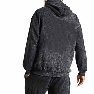 Conjunto de Sudadera con Capucha y Pantalones Deportivos de Algodón Lavado al Ácido, Personalizado, de 2 Piezas, Estilo Vintage para Hombre - Product Image 3