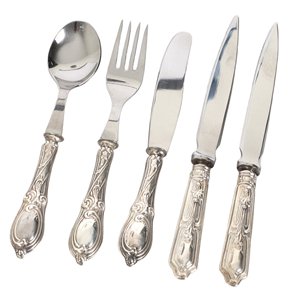 Elegante Juego de Cubiertos de Acero Inoxidable con Acabado Espejo, Aptos para Lavavajillas, Cuchillo, Tenedor y Cuchara para Bodas, Hoteles y Restaurantes - Product Image 1