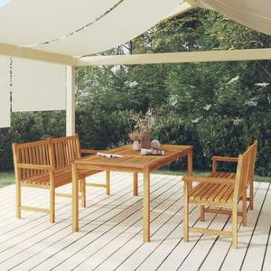 Ensemble de salle à manger de jardin en teck naturel durable de grande taille, meubles d'extérieur en teck massif de qualité supérieure - Product Image 1