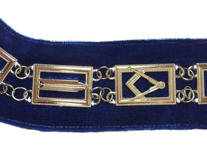 Collar de Cadena G Masónico de Alta Calidad para Past Master, con Decoración de Lentejuelas Azules, Característica Magnética, Insignia Cosible y Técnicas de Plateado - Product Image 3