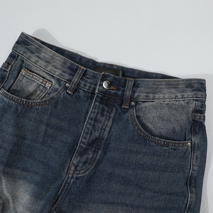 AMAZING INDUSTRIES Jean en denim 100 % coton respirant pour homme – Séchage rapide, écologique, taille mi-haute, coupe droite, délavage clair - Product Image 2