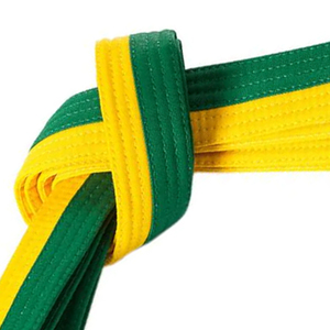 Cinturón de Artes Marciales Verde y Amarillo, Cinturón de Karate de Doble Color Unisex para Adultos, Ropa Deportiva - Product Image 6