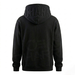 Pullover Plain Bulk Hoodie Manufacturers Heavy Weight No <b>String</b> Cotton French Terry Seamless <b>Hoodies</b> with Custom Embossed Print - Product Image 2
