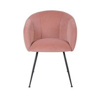 Moderner Design-Freizeitstuhl Rosa Stoffsessel mit Metallbeinen für Zuhause Büro Fitness Esszimmer Küche Wohnzimmer Schlafzimmer Apartment