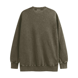 Fabricant de sweats à effet délavé, broderie personnalisée, impression, col rond, vente en gros, fournisseur de vêtements de mode sur mesure - Product Image 5