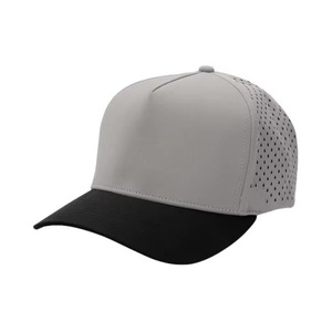 Casquette Trucker Unisexe en Toile Beige et Noir Contrastant, 6 Panneaux, Réglable, Respirante, Imperméable, 100% Coton, Sportive, Printemps-Été - Product Image 2