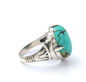 Anillo de Turquesa Azul, Plata de Ley 925, Hecho a Mano, Joyería de Piedras Preciosas a Precio Accesible, Colección JAIPUR SILVER - Product Image 3