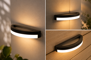 Minimalist Black Acrylic Shade Wall Lamp <b>LED</b> 3500K Warm White <b>Surface</b> <b>Mounted</b> Indoor <b>Lighting</b> - Product Image 4