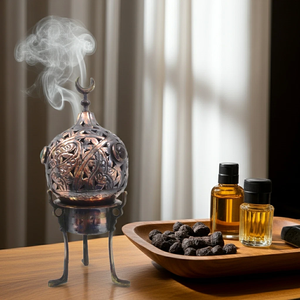 Brûleur d'encens Bakhoor islamique classique, écologique et durable, pour la décoration de la maison et de la salle de prière, en bois d'Oud arabe - Product Image 3