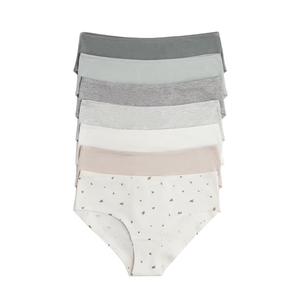 Culottes taille mi-haute pour femmes, lot de 1, unies, sans coutures, respirantes, décontractées et confortables, en coton et élasthanne, style basique, beige et noir - Product Image 4